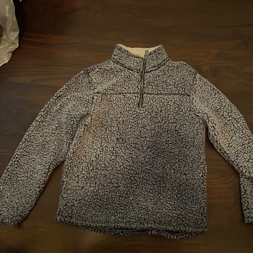 XL Girls Dark Blue Fleece Sweater with half zipper